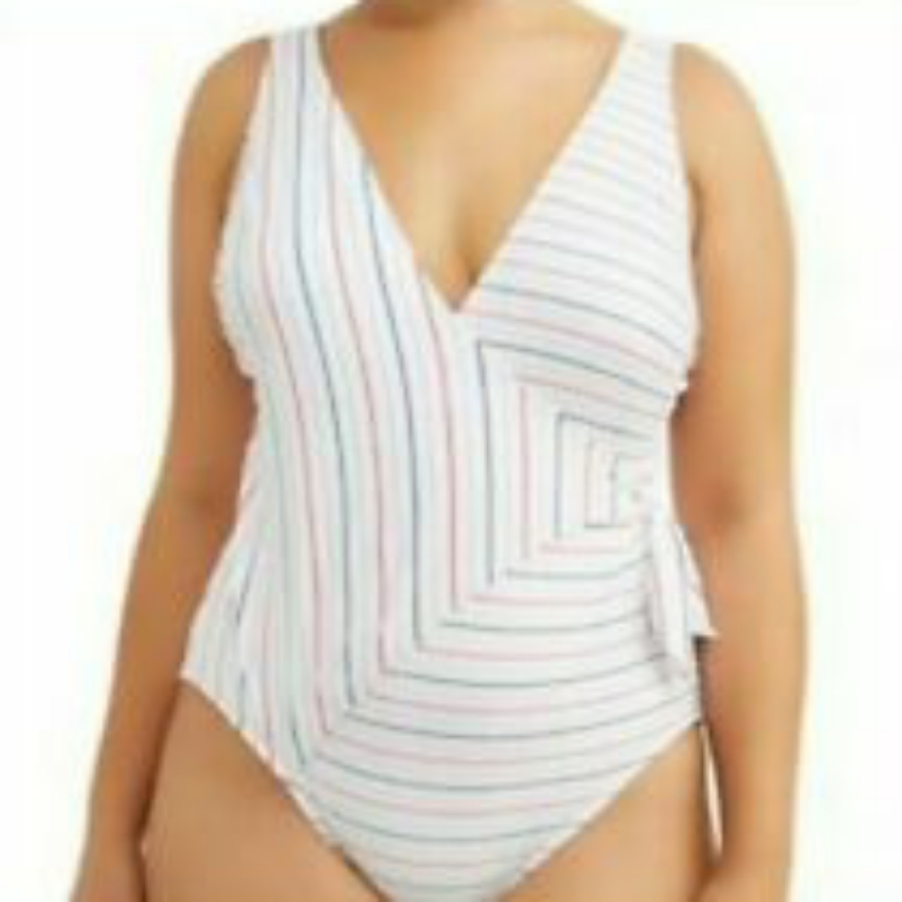 White Swimming Suit Cheecky High Leg 3XL
